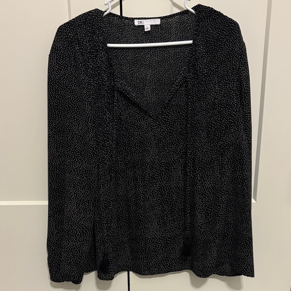 DR2 Black and White Speckled Blouse